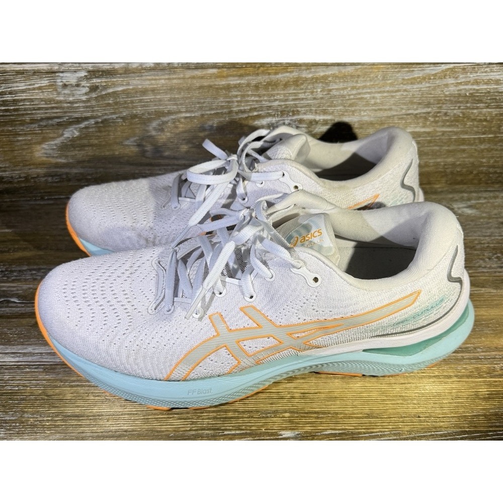 Asics Gel-Cumulus 24 Running Shoes White Orange Pop 1012B206 US Women's Size 12